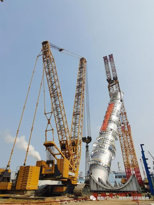 海南逸盛石化项目高压精馏塔吊装,预计6月投料试车
